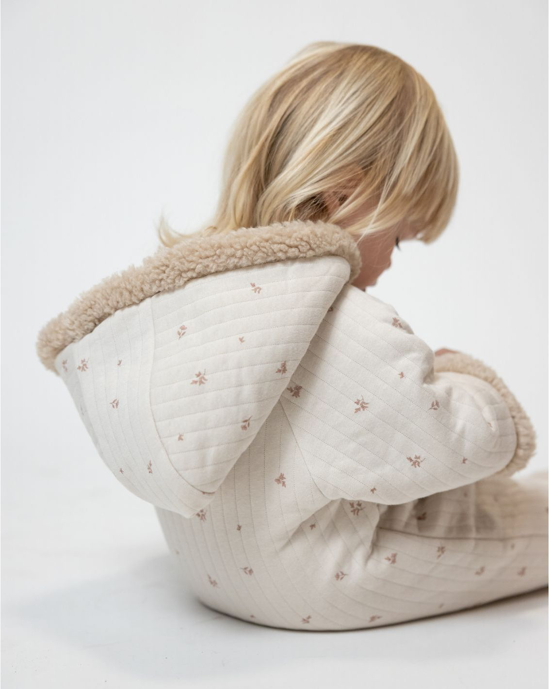 Quilted Jersey Hooded Overall With Sherpa Y2