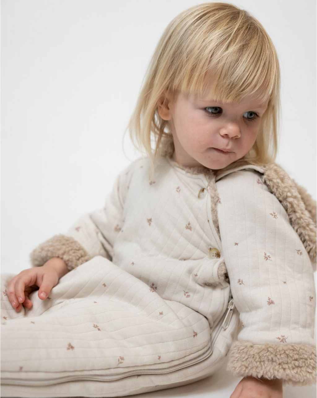 Quilted Jersey Hooded Overall With Sherpa Y2