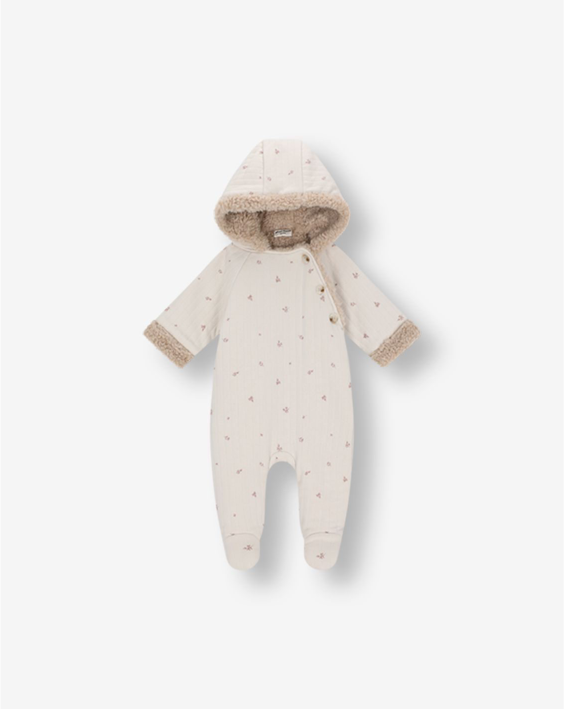 Quilted Jersey Hooded Overall With Sherpa Y2