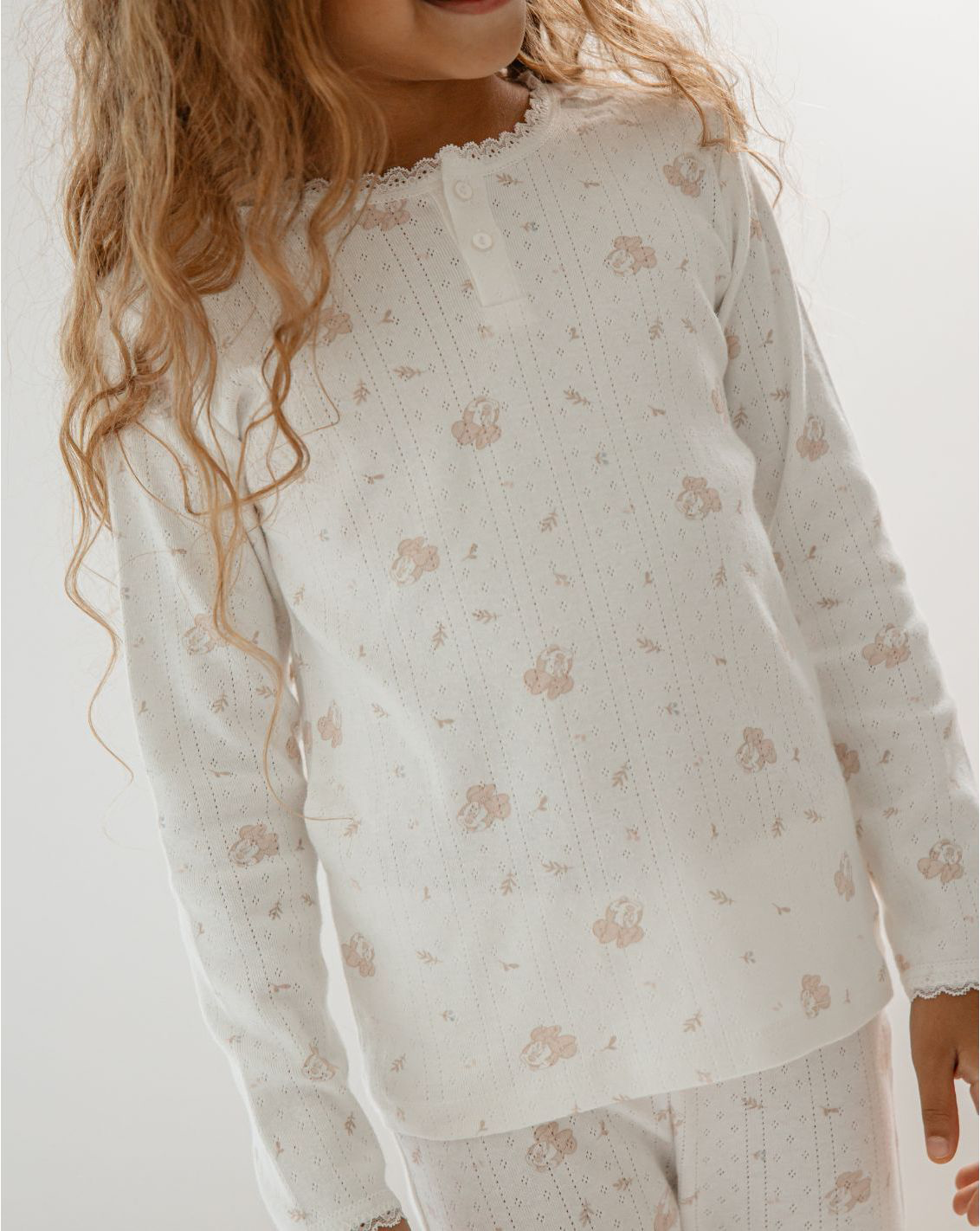 Girl soft Pointelle Pajamas Set PJ