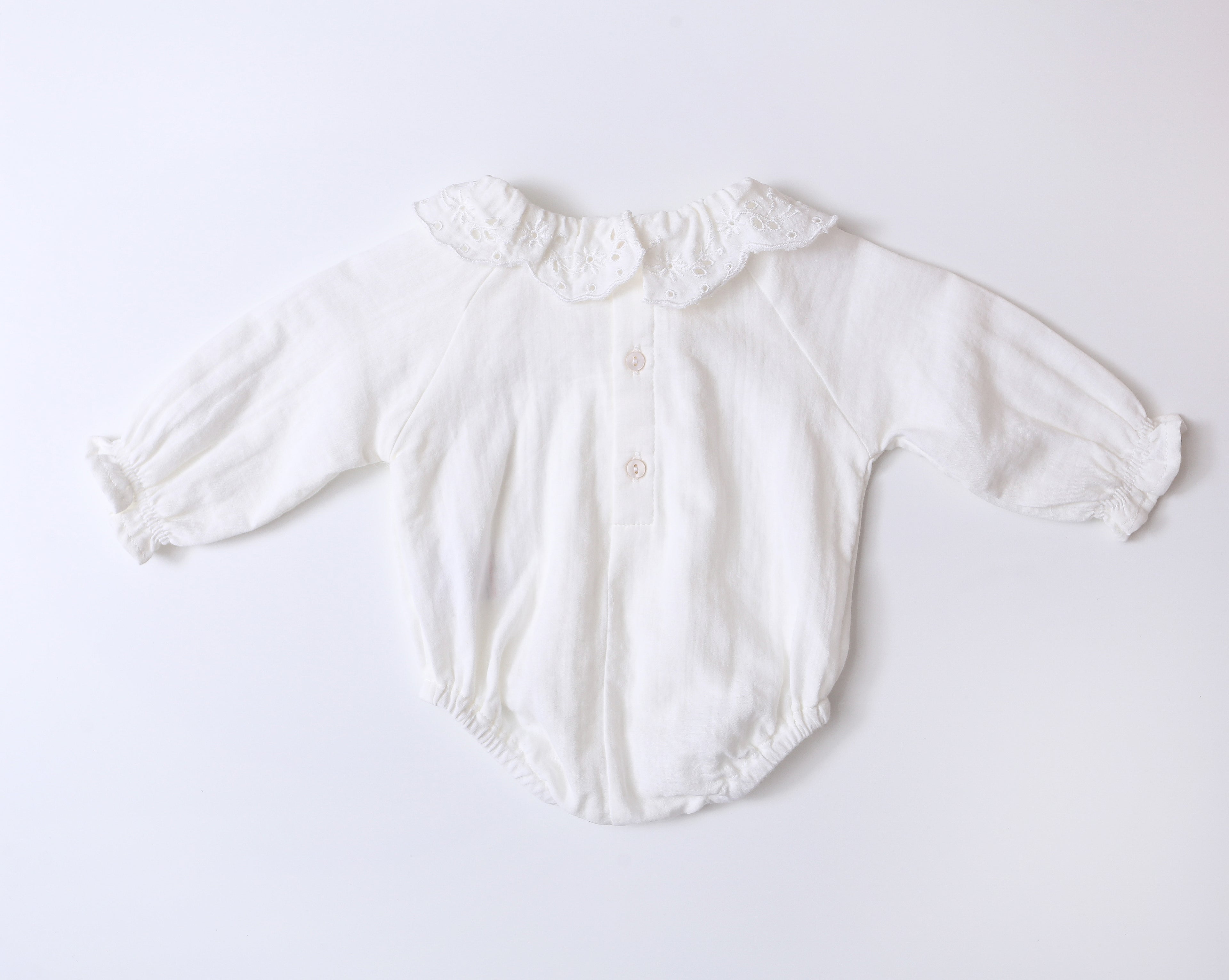 Bodysuit With Embroidery Ruffle Collar BR