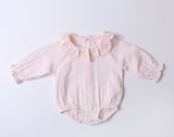Bodysuit With Embroidery Ruffle Collar BR