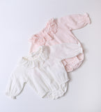 Bodysuit With Embroidery Ruffle Collar BR