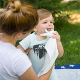Bamboo Muslin with Silicone Baby Teething Ring