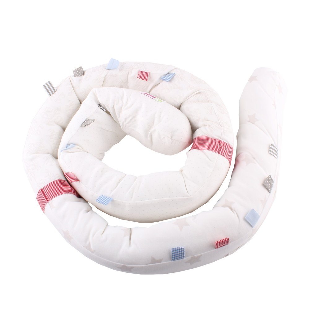 Cream Beige Star  Bedding Gift Basket - Red Basket !