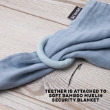 Bamboo Muslin with Silicone Baby Teething Ring