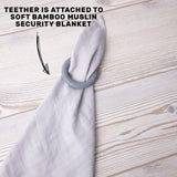 Bamboo Muslin with Silicone Baby Teething Ring