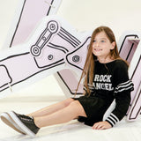 Dress with Rib Ruffle AB - Black